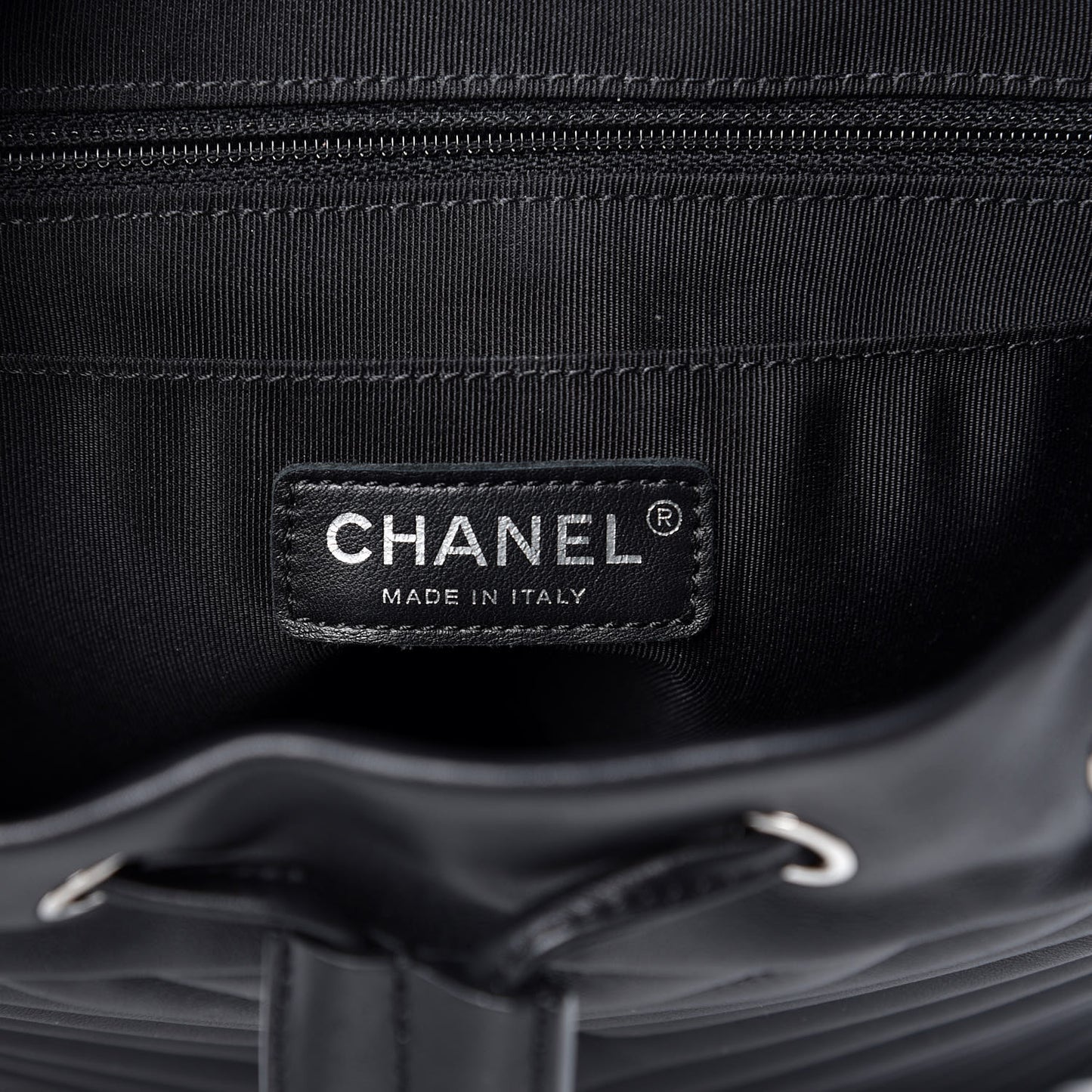 Calfskin Chevron Quilted Large Urban Spirit Backpack Black