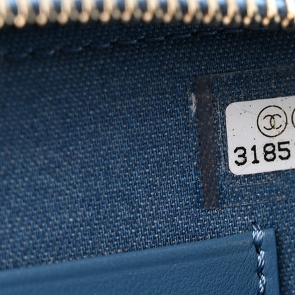Chanel Denim Quilted CC Pearl Crush Camera Case Blue 7 of 11