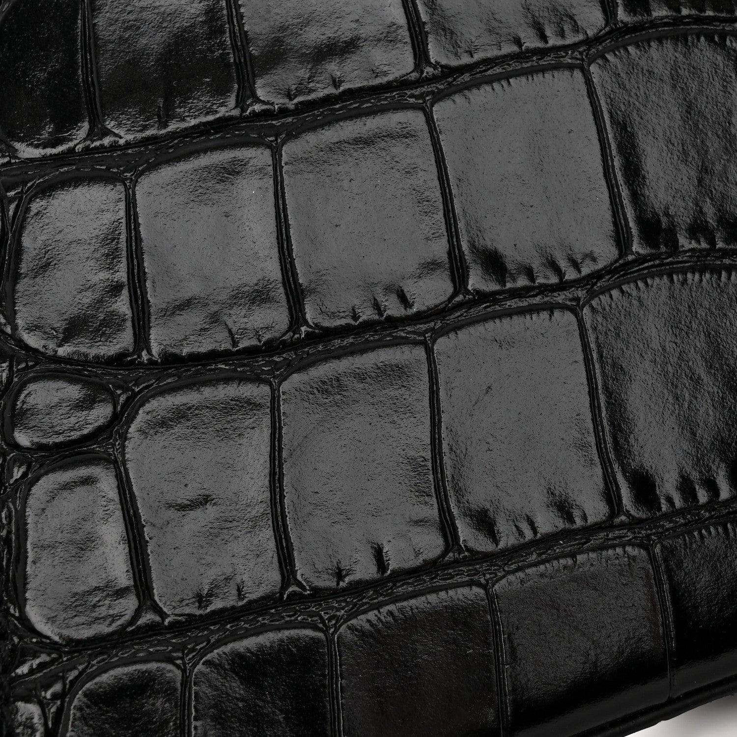 Balenciaga Shiny Calfskin Monochrome Crocodile Embossed Hourglass Top Handle Bag XS Black 17 of 17