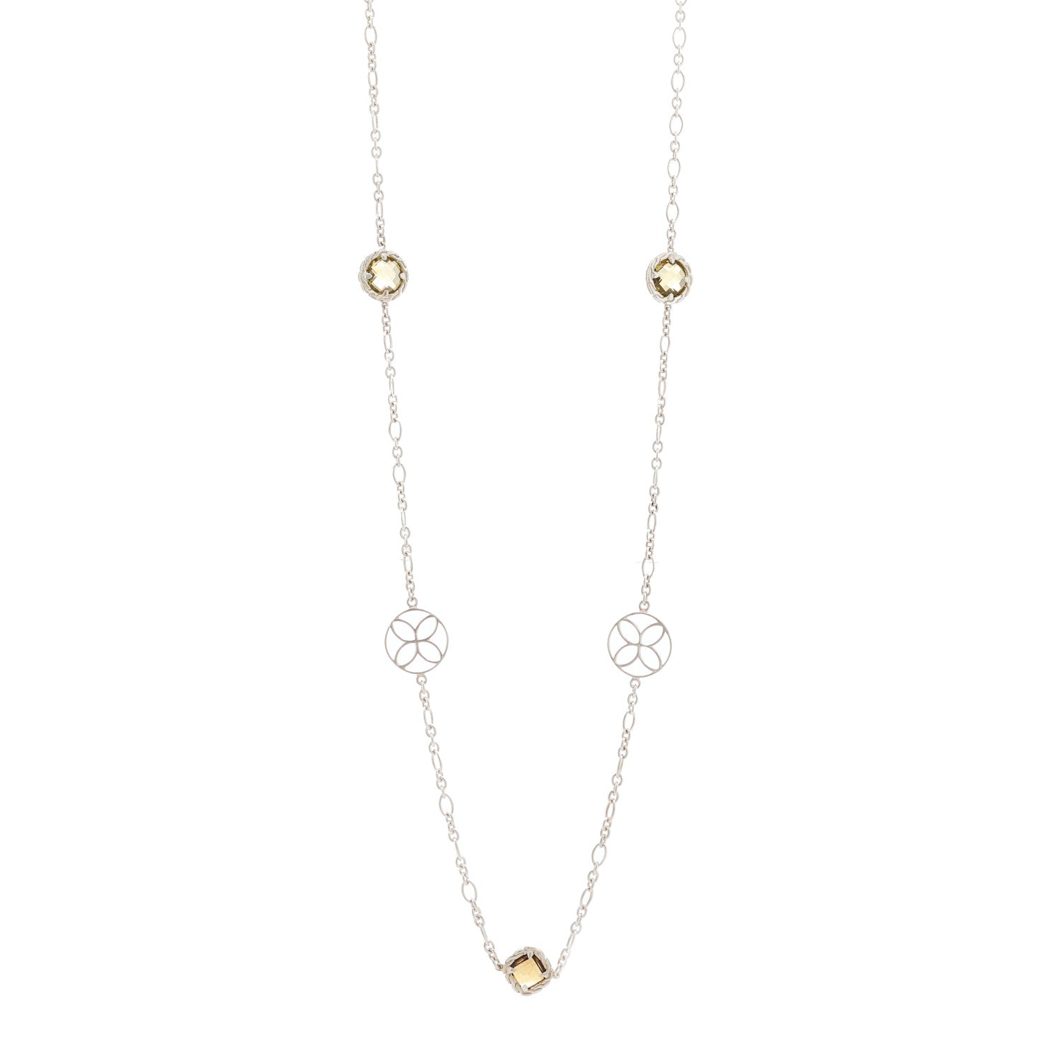John Hardy Sterling Silver 18K Yellow Gold Citrine Batu Kawung Station Necklace 1 of 4