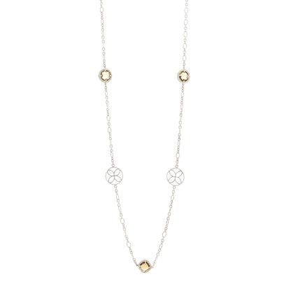 John Hardy Sterling Silver 18K Yellow Gold Citrine Batu Kawung Station Necklace 1 of 4