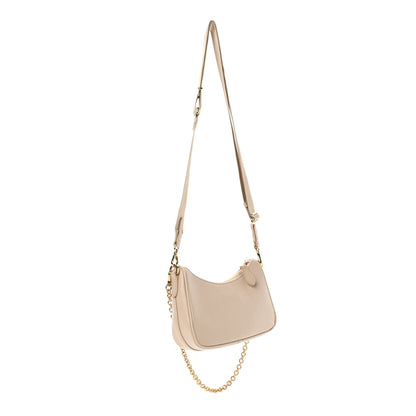 Prada Saffiano Lux Mini Shoulder Bag Travertino 2 of 4
