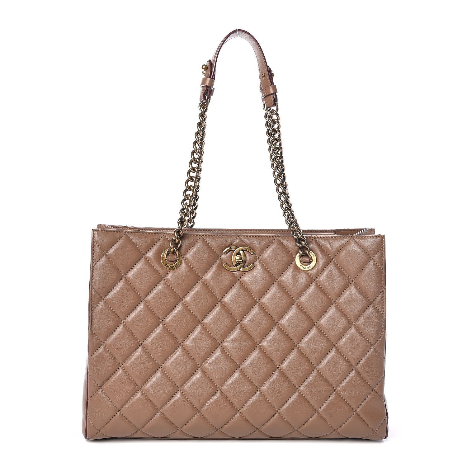 Chanel Calfskin Quilted Large Shopping Tote Brown 1 of 11