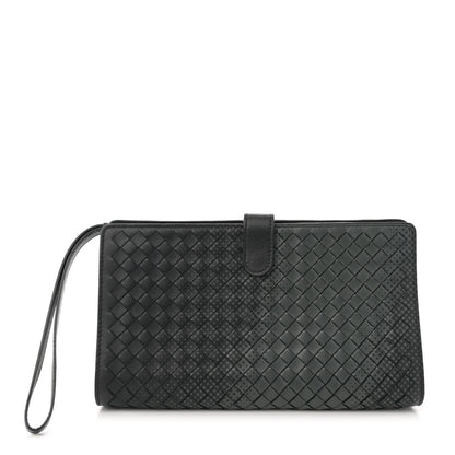 Bottega Veneta Nappa Intrecciato Gradient Spotted Multi-functional Case Wristlet Black Grey 1 of 9
