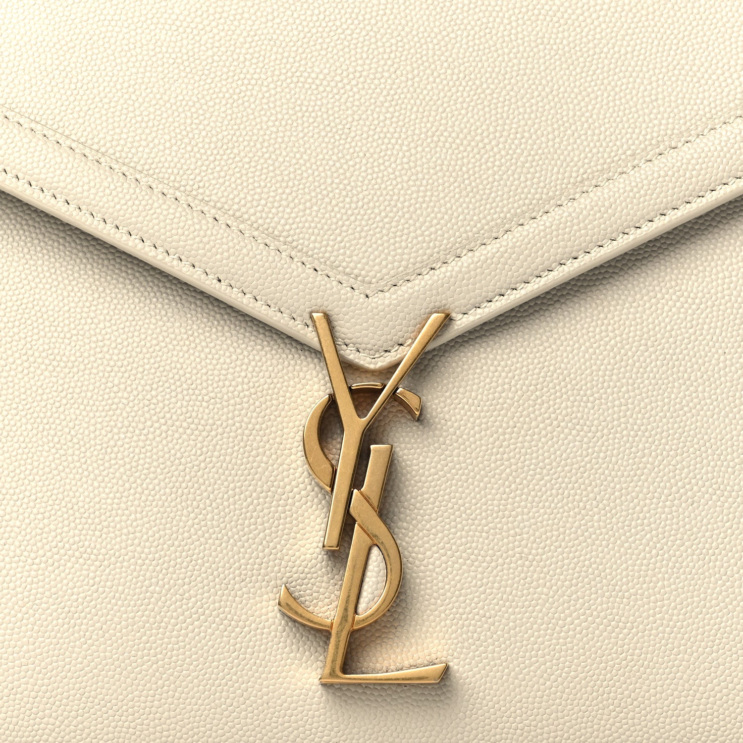 Saint Laurent Grain de Poudre Medium Classic Monogram Cassandra Top Handle Crema Soft 8 of 11