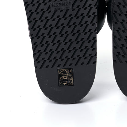 Hermes Calfskin Womens Chypre Sandals 41 Black 7 of 10