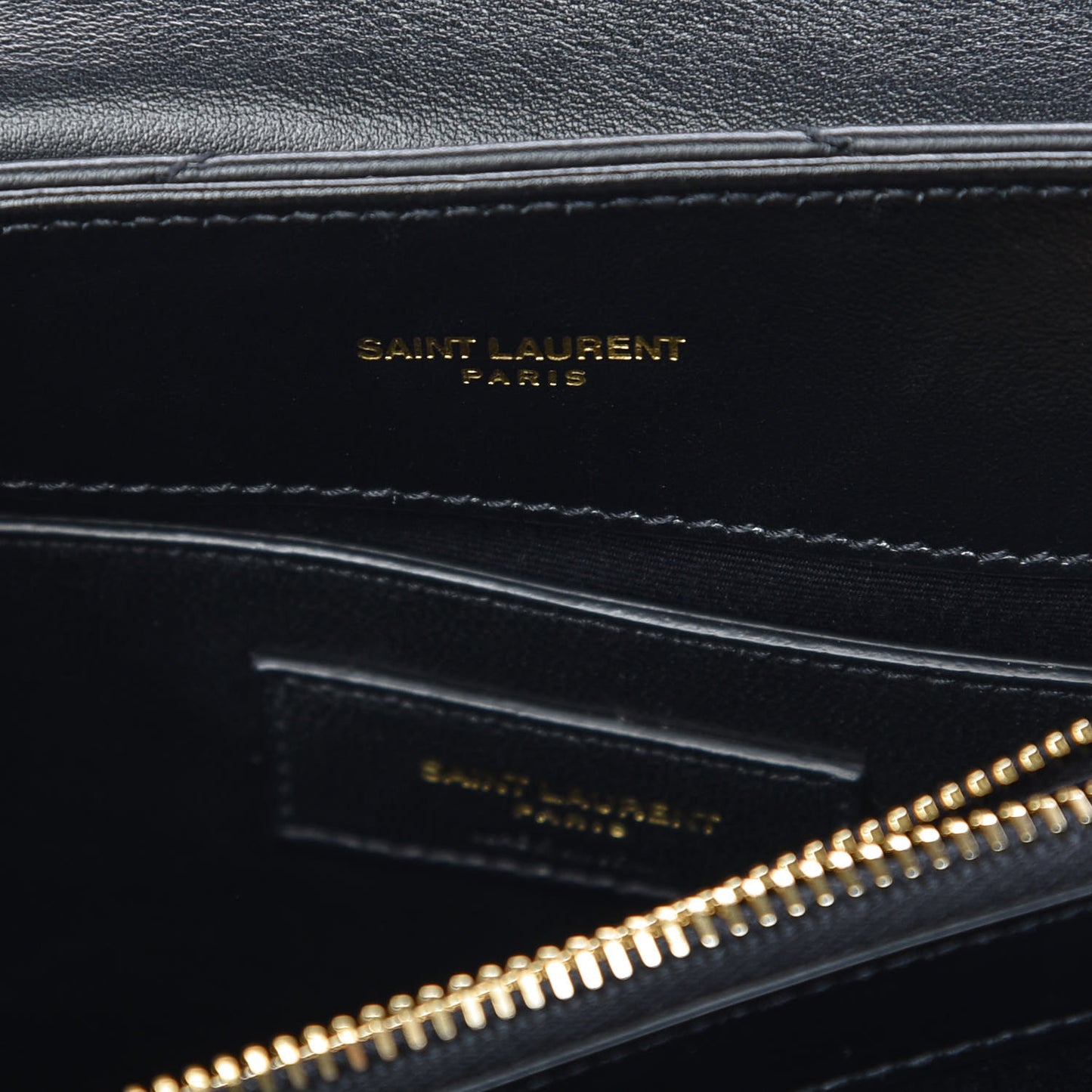 Calfskin Y Quilted Monogram Small Loulou Chain Satchel Black