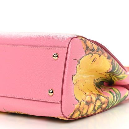 Dolce & Gabbana Dauphine Pineapple Print Medium Miss Sicily Satchel Rosa 6 of 11