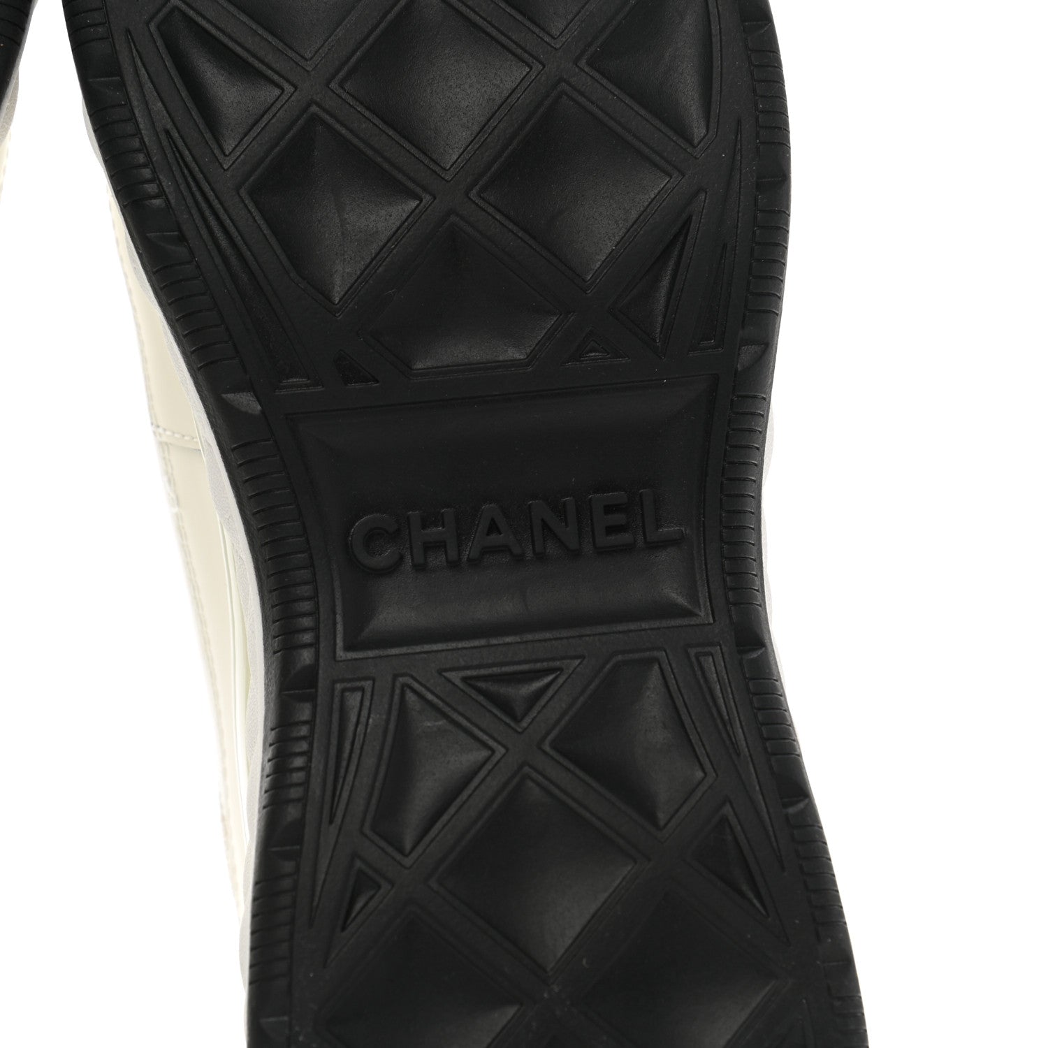 Chanel Velvet Calfskin Mixed Fibers CC Sneakers 37.5 Ivory Black 6 of 10