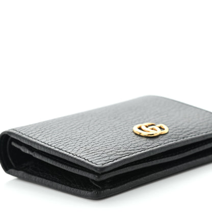 Gucci Pebbled Calfskin GG Marmont Card Case Black 8 of 9