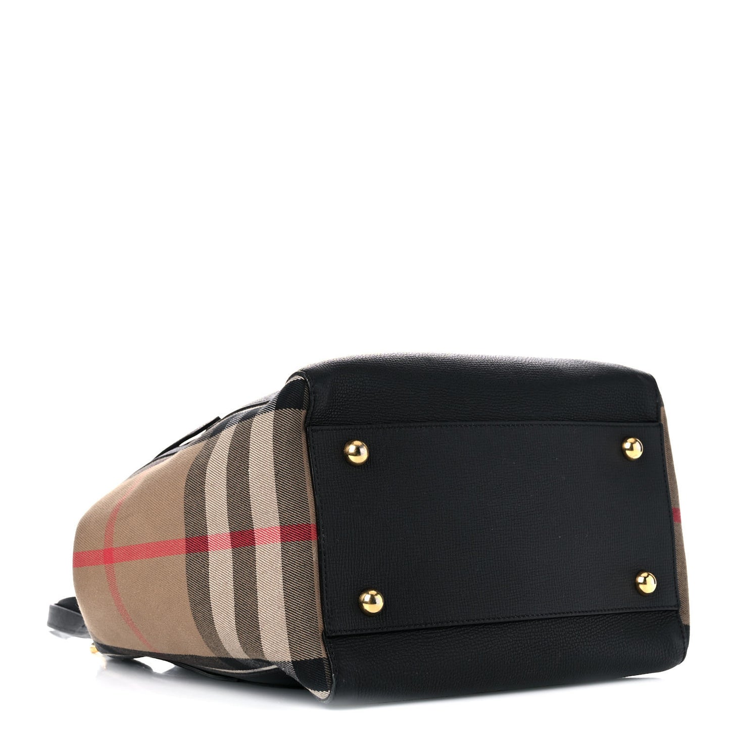 Grainy Calfskin House Check Small Canterbury Black