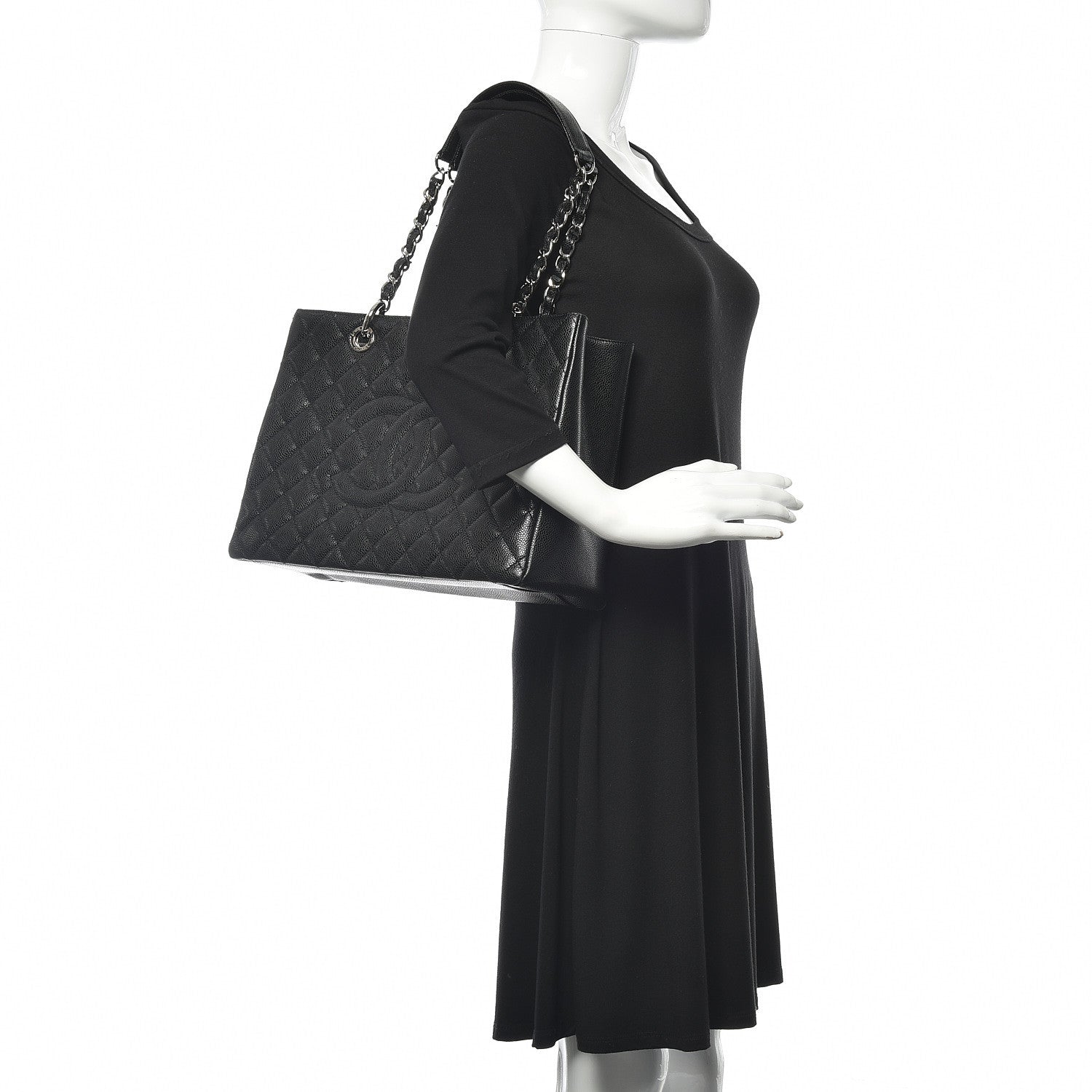 Chanel Caviar Quilted Grand Shopping Tote GST Black 2 of 14
