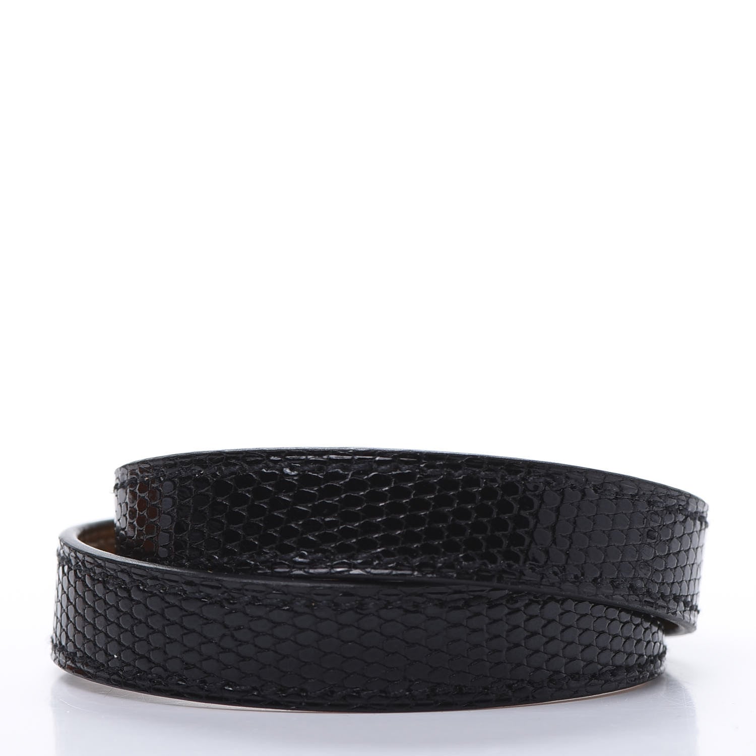 Hermes Lizard Kelly Double Tour Bracelet T2 Black 3 of 7