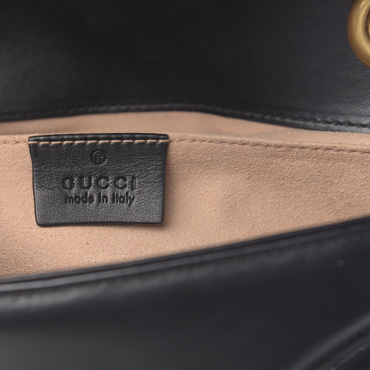 Calfskin Matelasse Mini GG Marmont Shoulder Bag Black