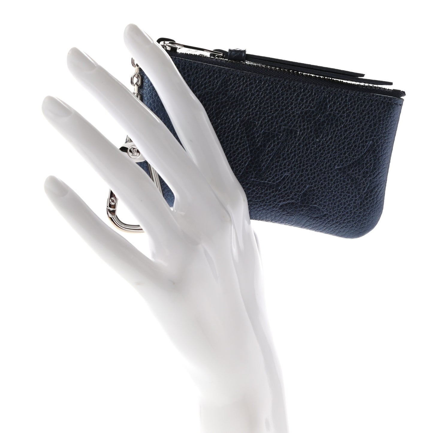 Metallic Empreinte Monogram Giant Key Pouch Navy Nacre