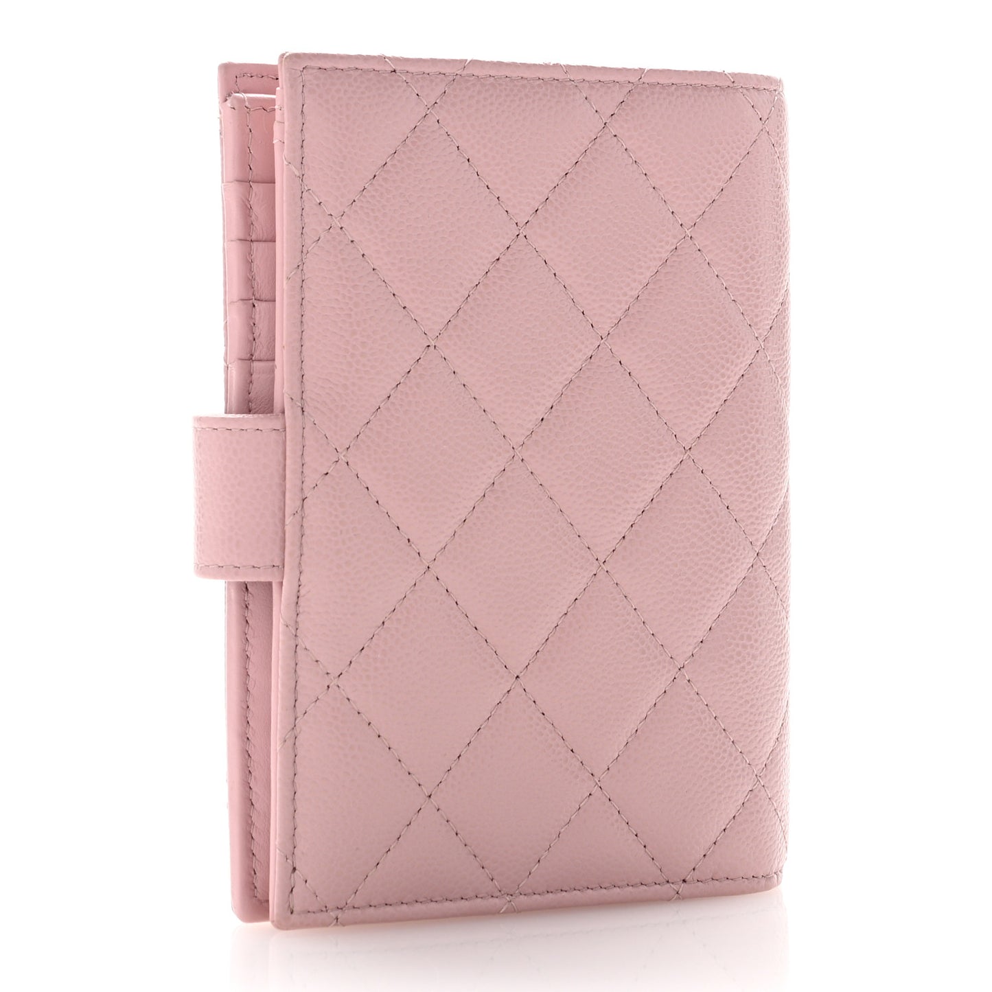 Caviar Quilted Passport Holder Light Pink