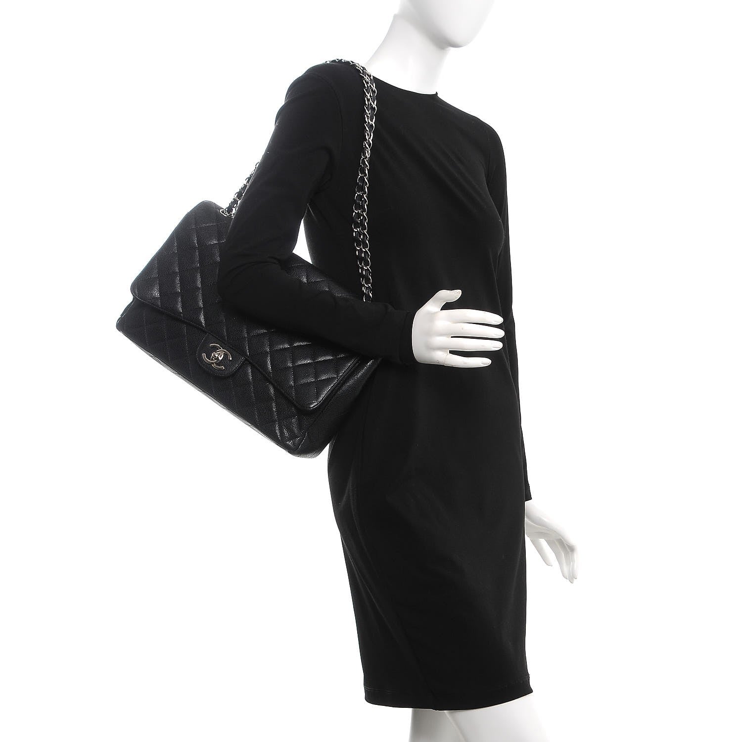 Chanel Caviar Quilted Maxi Double Flap Black 2 of 7