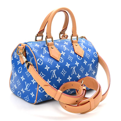 Louis Vuitton Calfskin Monogram Speedy P9 Bandouliere 25 Blue 5 of 11