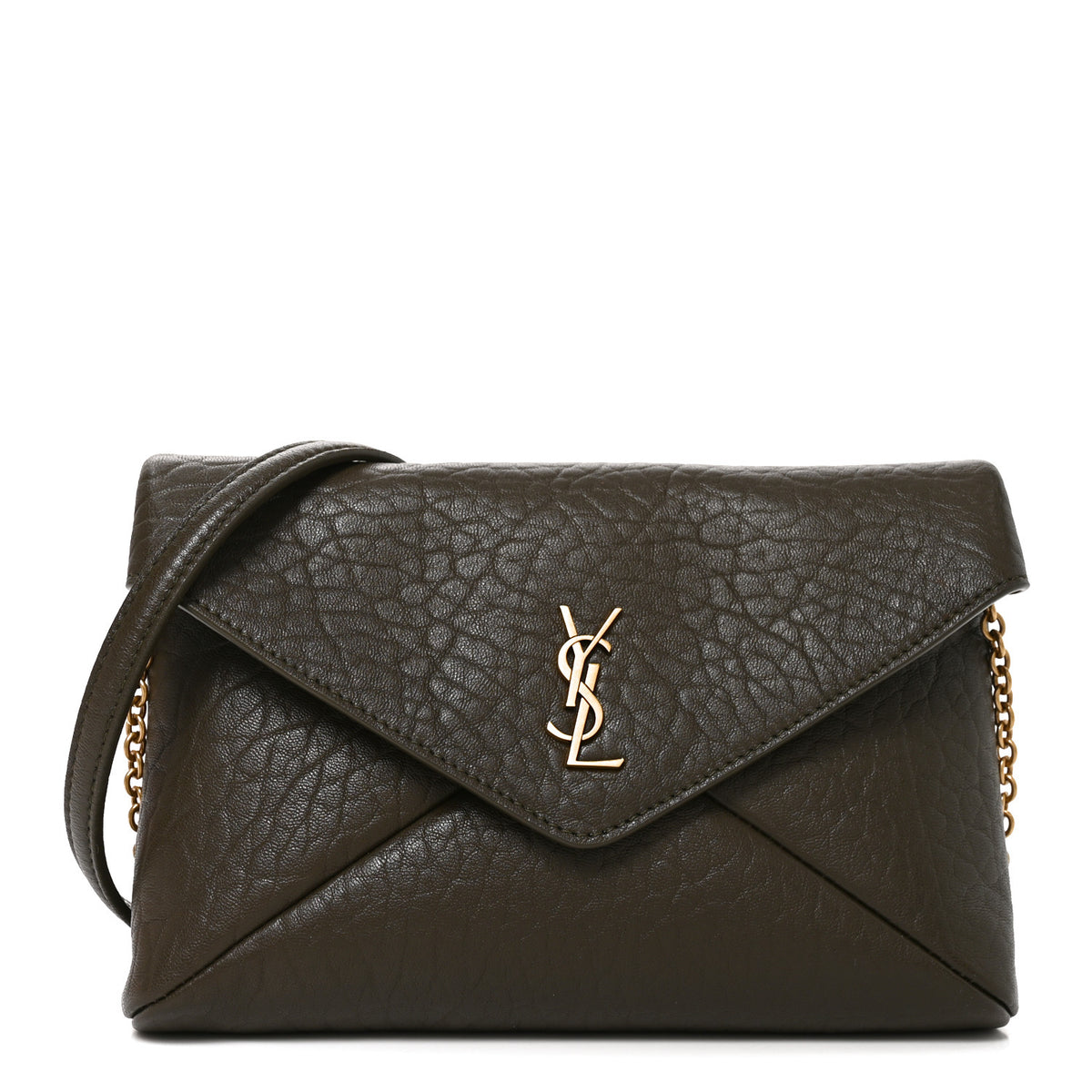 Grained Lambskin Small Cassandre Chain Pouch Light Musk