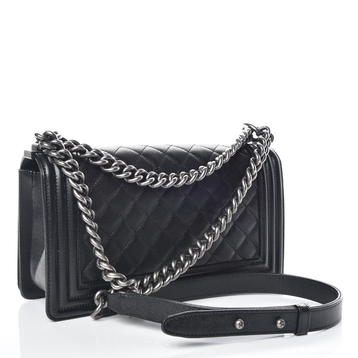 Caviar Quilted Medium Boy Flap Black