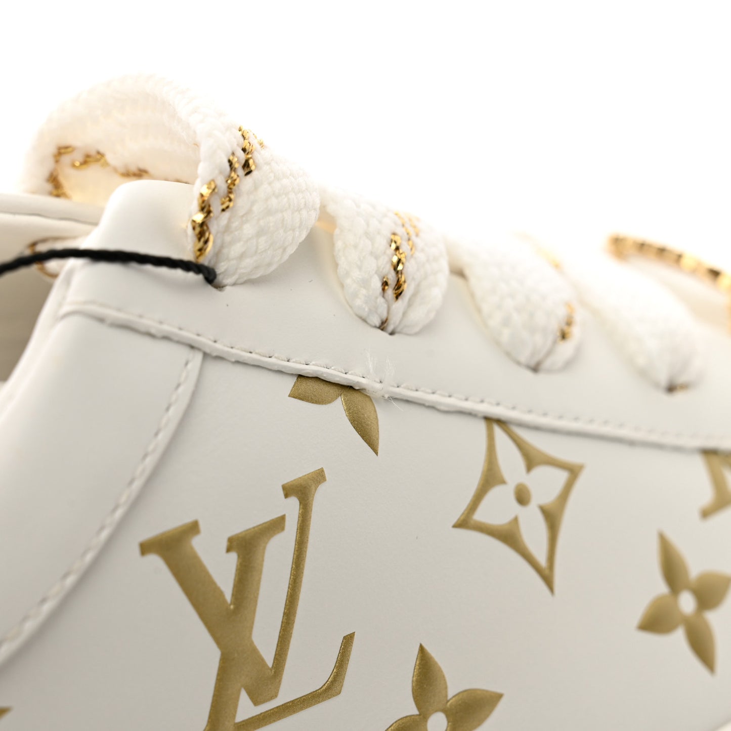 Calfskin Monogram Debossed Time Out Sneakers 39 White Gold