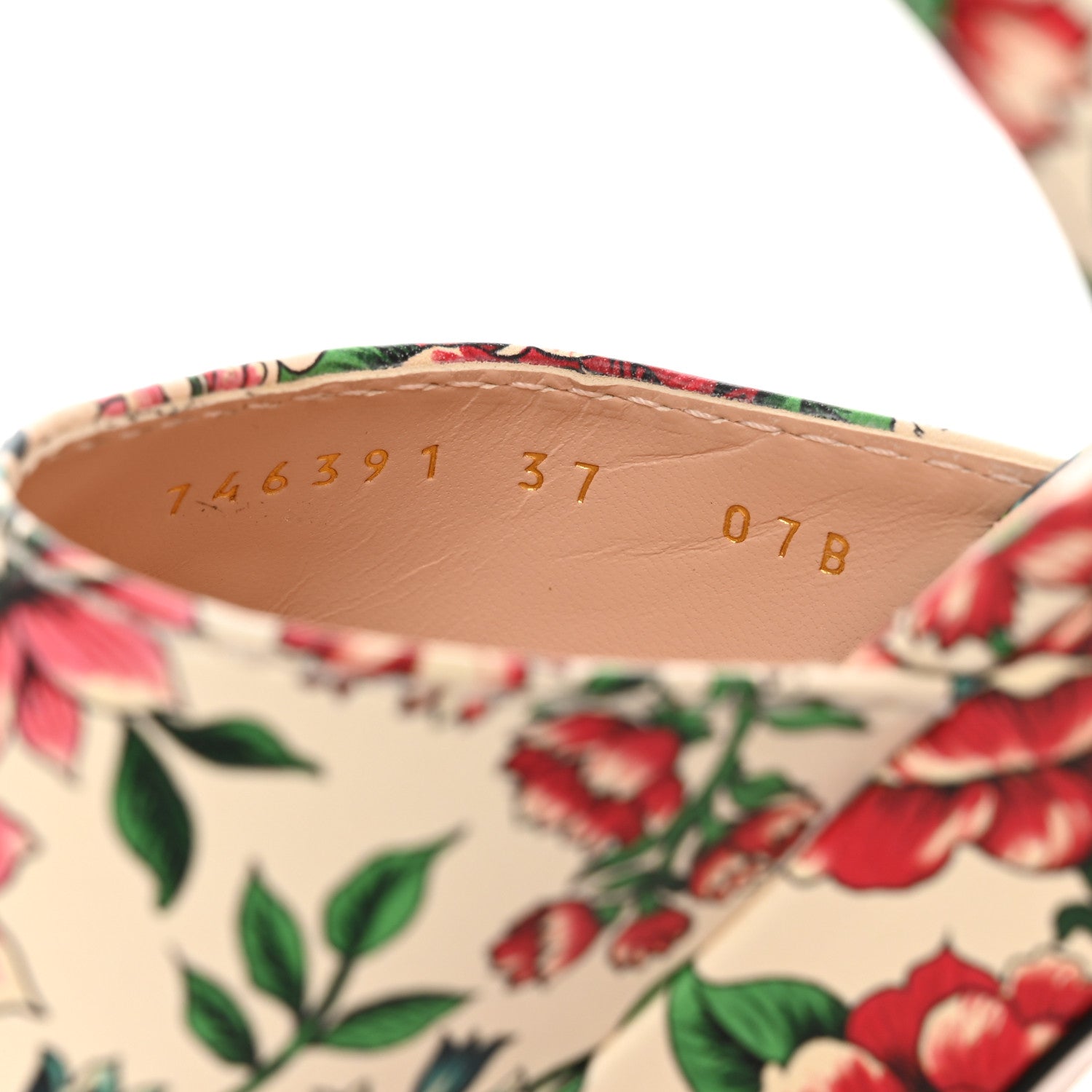 Gucci Nappa Charlotte Brit Roses Print Horsebit 40/135mm Platform Sandals 37 Multicolor 8 of 8