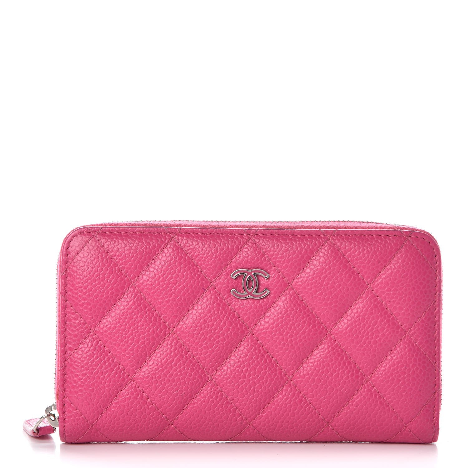 Chanel Caviar Quilted Small Zip Around Wallet Pink 1 of 10