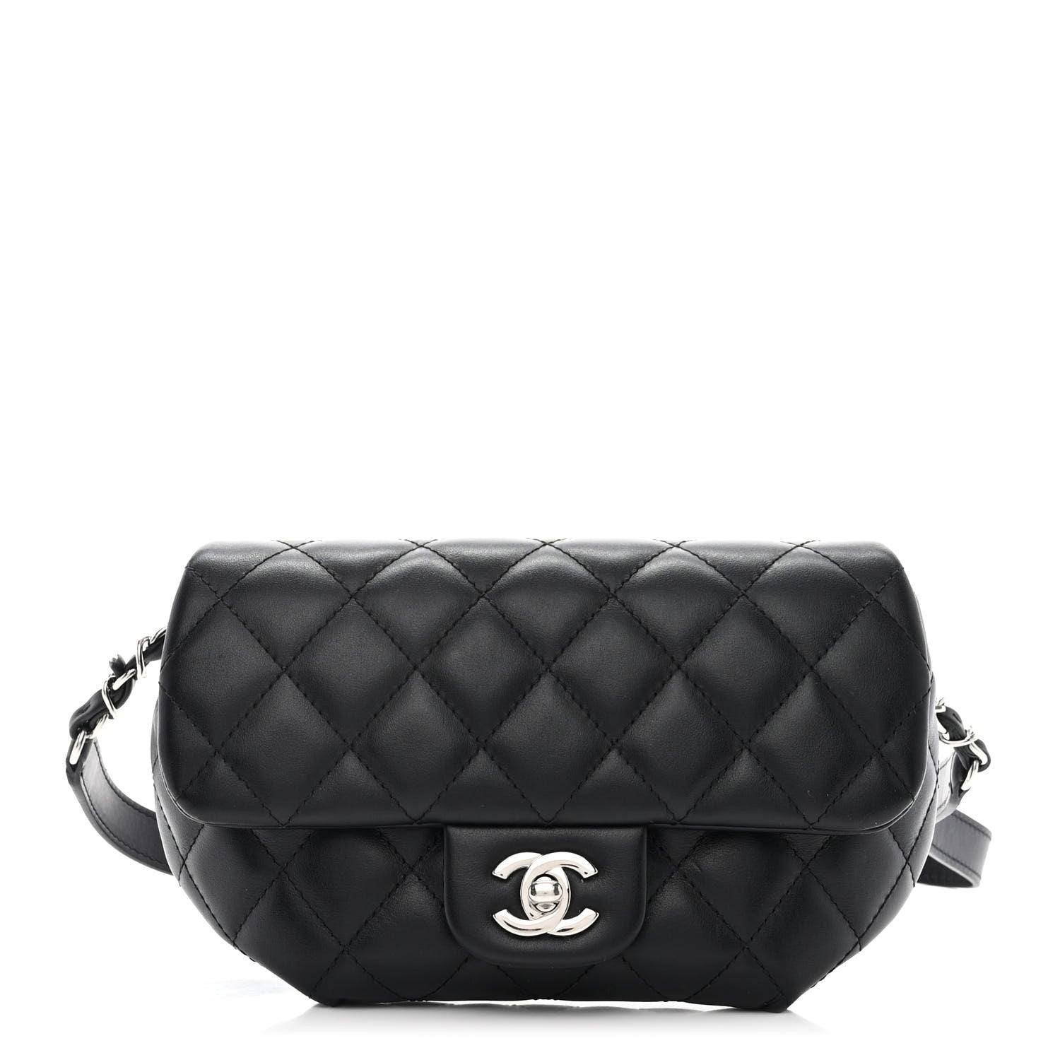 Chanel Calfskin Quilted CC Uniform Flap Belt Bag Black 1 of 13