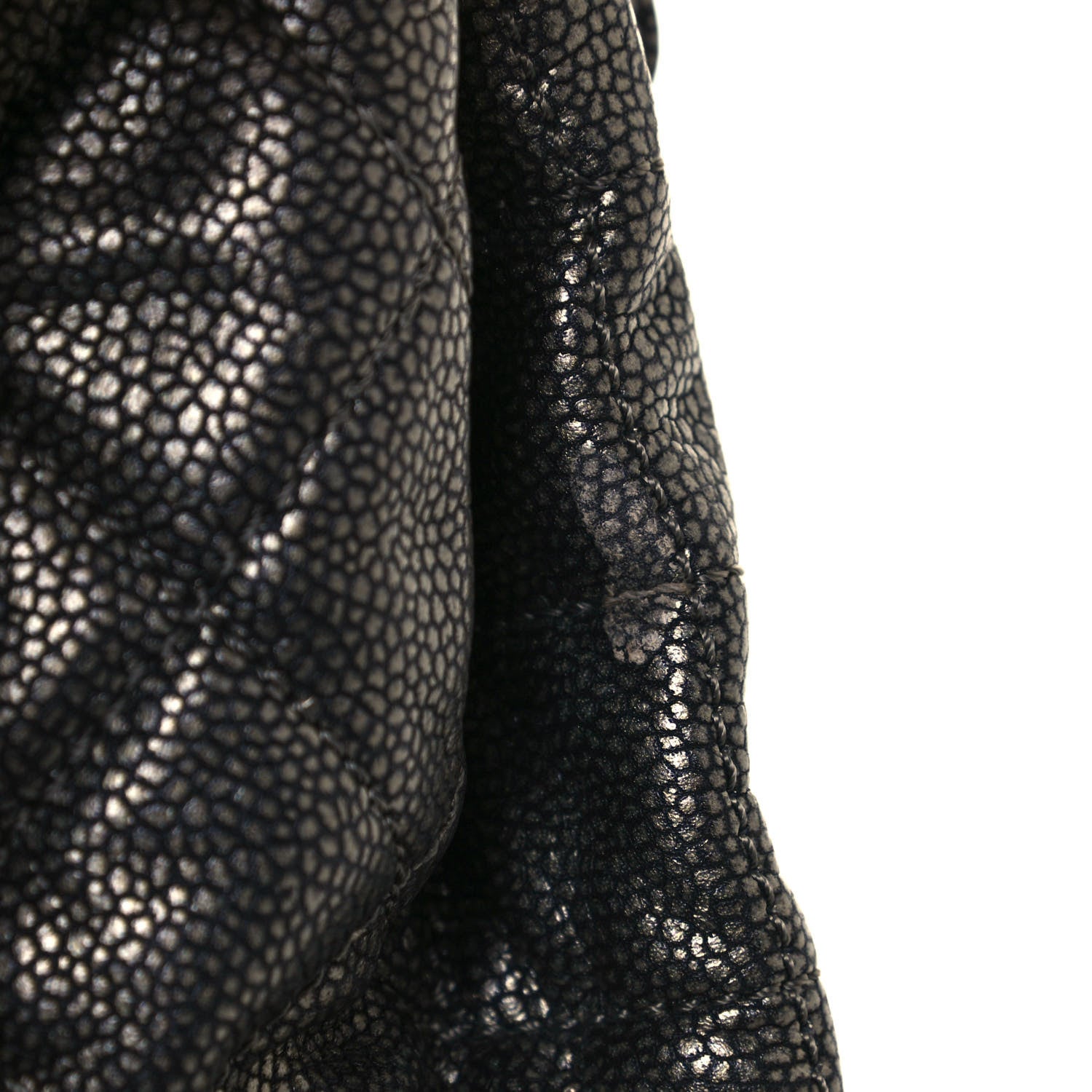 Chanel Metallic Caviar Quilted Timeless Accordion Flap Dark Silver 12 of 13
