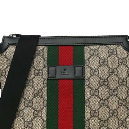 Gucci GG Supreme Monogram Web Messenger Bag Black 7 of 9