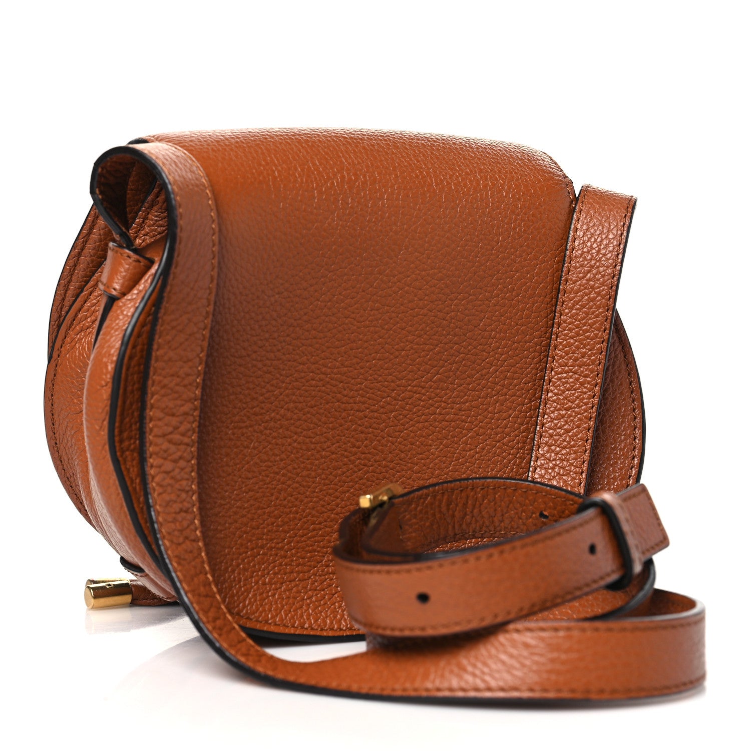 Chloe Grained Calfskin Small Marcie Saddle Bag Tan 3 of 12
