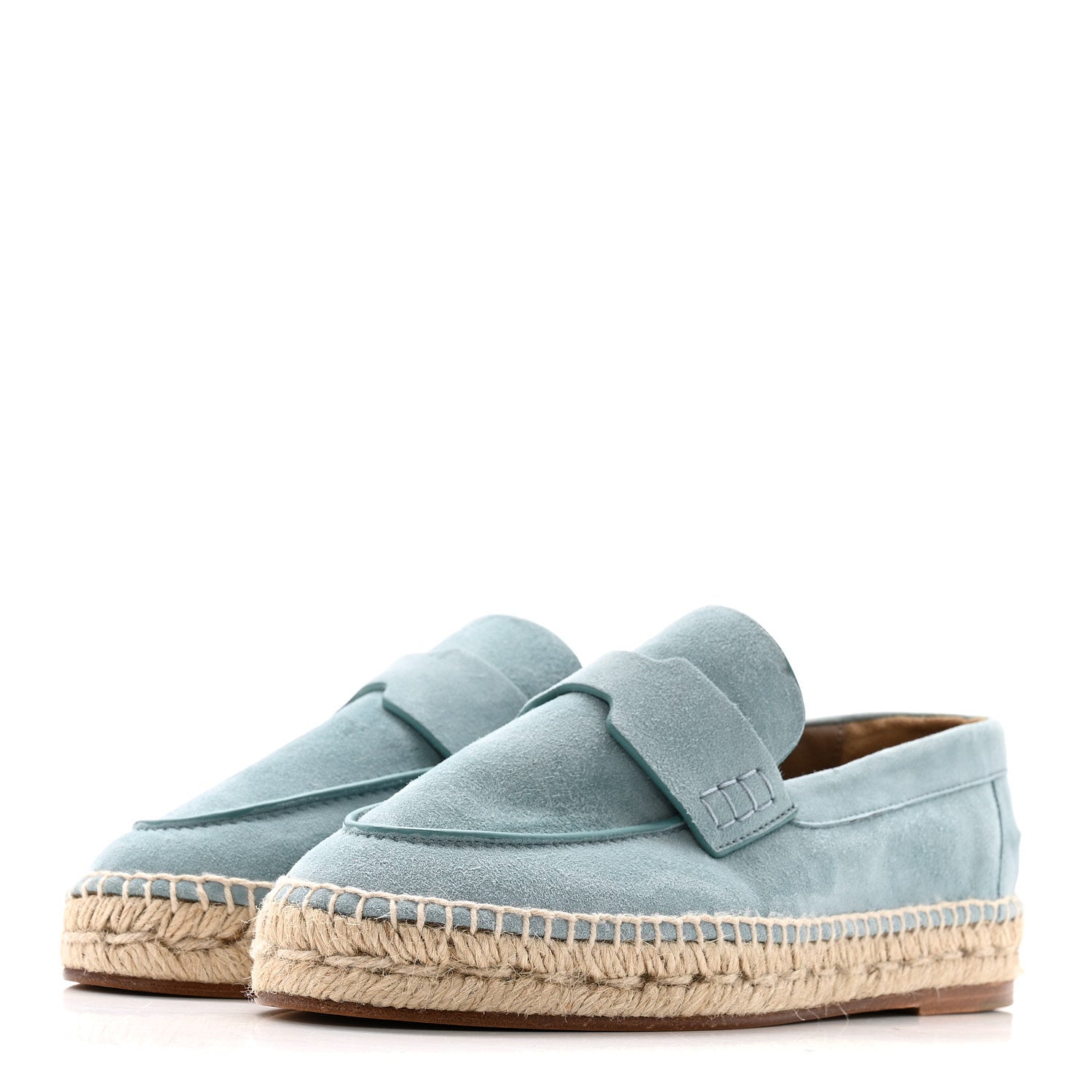 Hermes Suede Calfskin Womens Trip Espadrilles 36 Vert D'Eau 4 of 9