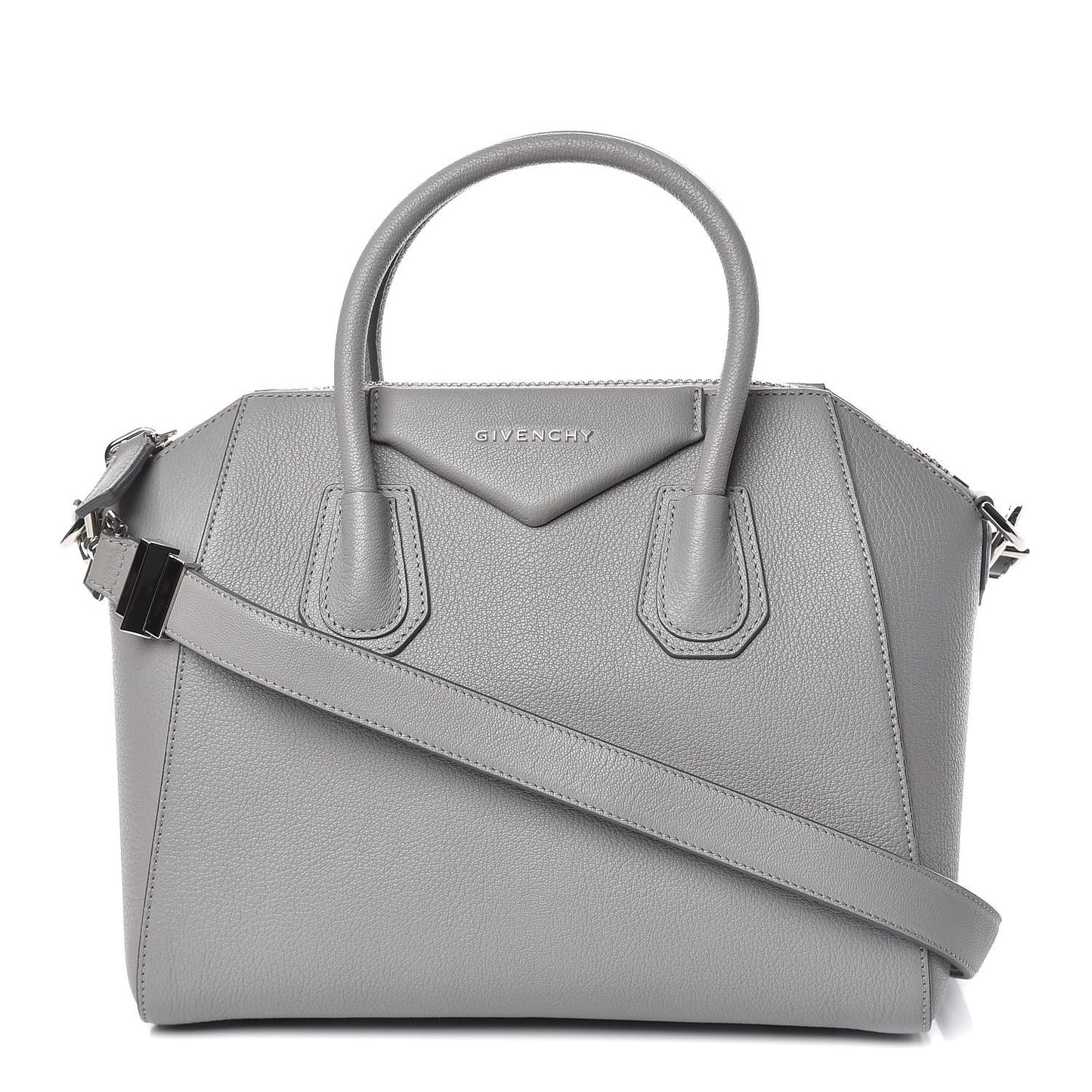 Sugar Goatskin Small Antigona Pearl Grey