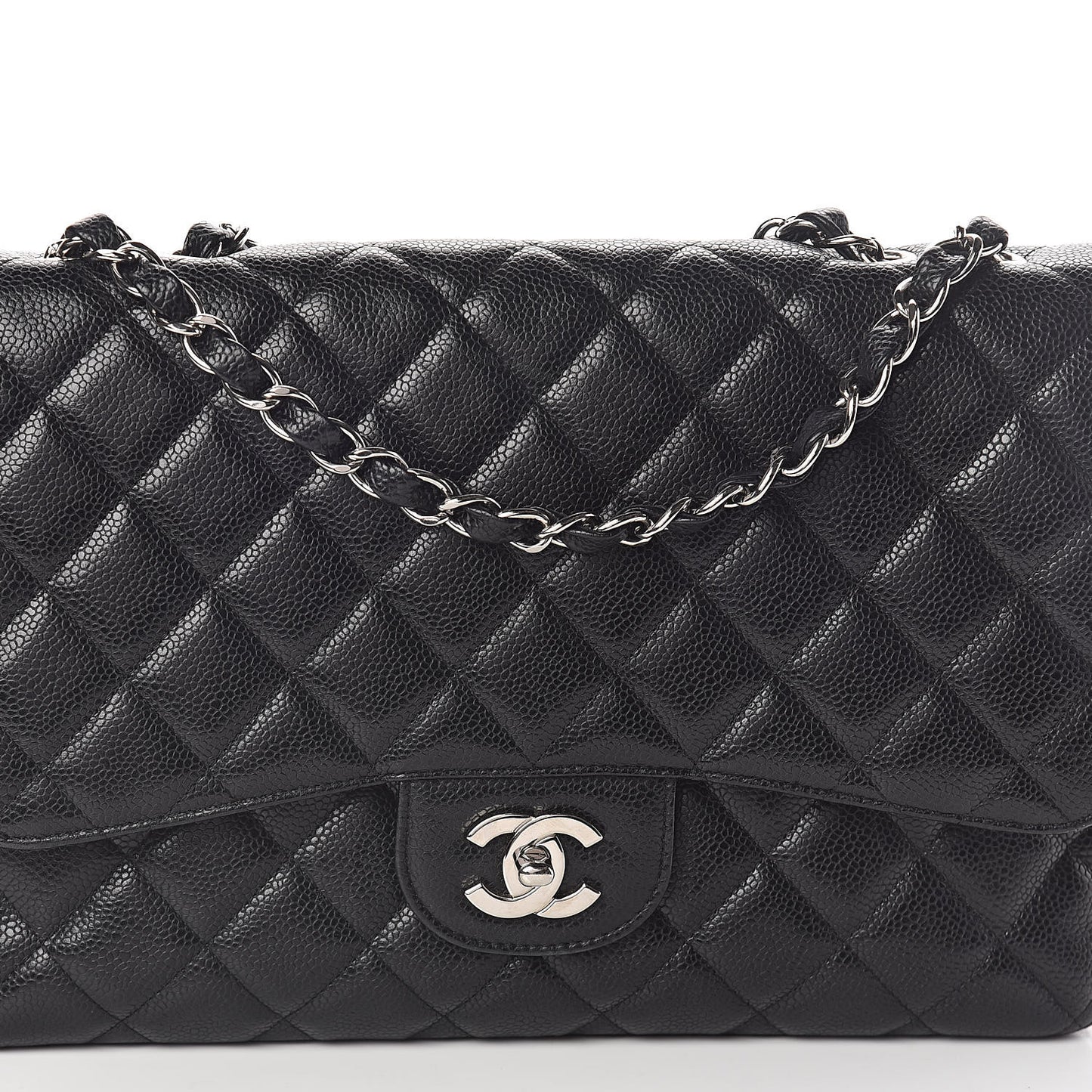 Caviar Quilted Jumbo Single Flap Black