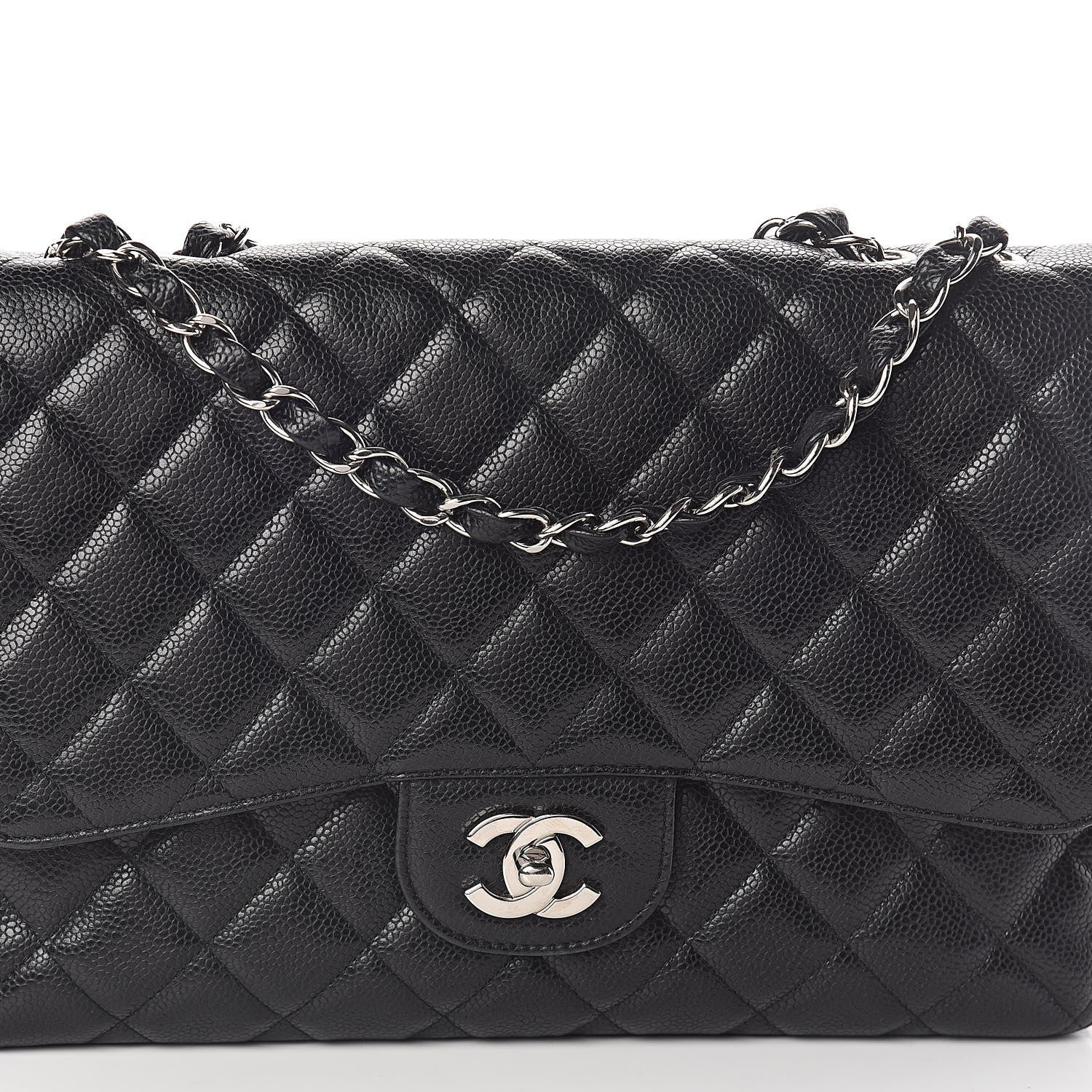 Chanel Caviar Quilted Jumbo Single Flap Black 8 of 10