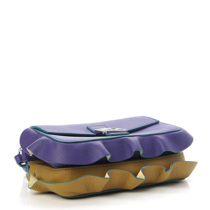 Fendi Vitello Dolce Waves Tri-Color Micro Double Baguette Purple Banana Mostarda 5 of 10