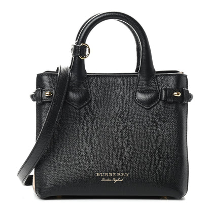 Burberry Derby Calfskin House Check Baby Banner Tote Black 1 of 8