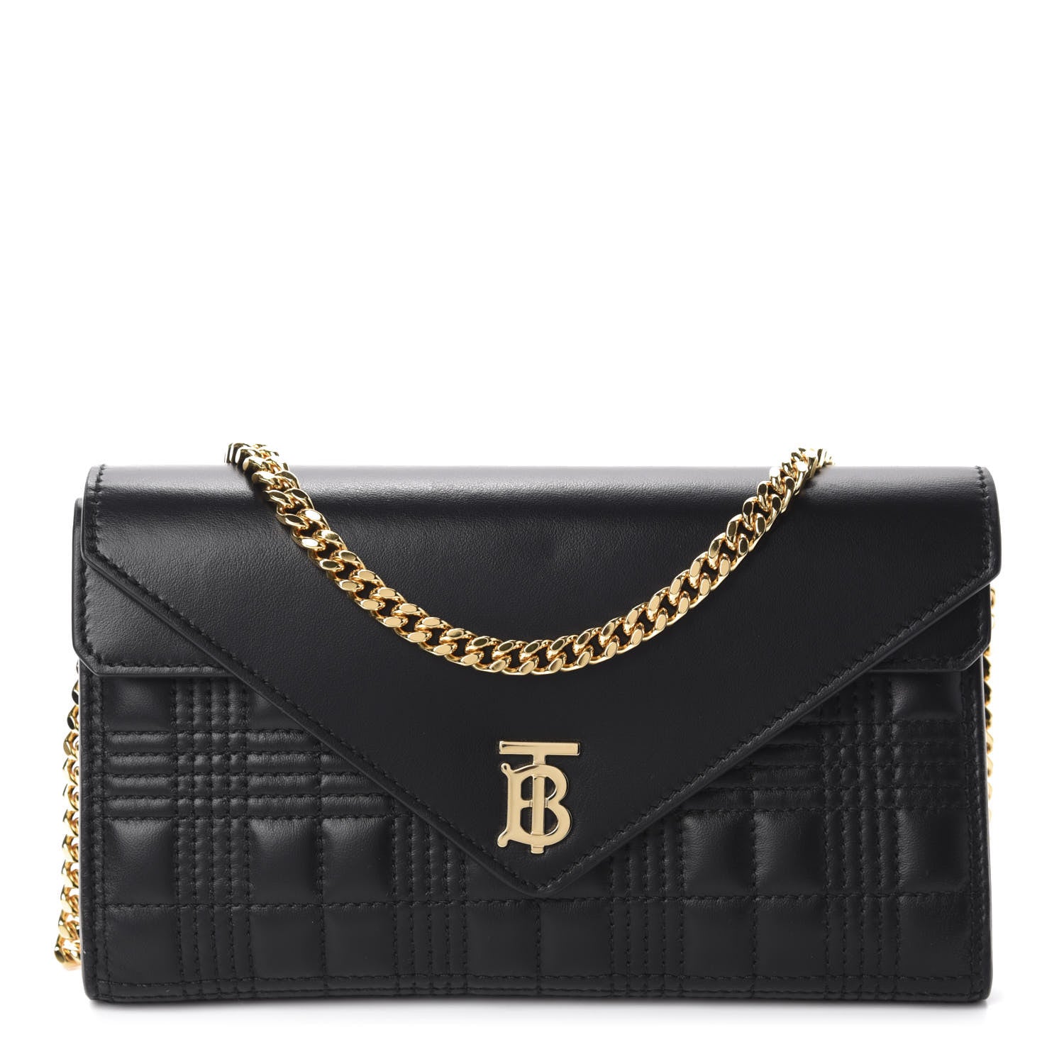 Burberry Lambskin Quilted Wallet With Detachable Strap Black 1 of 10