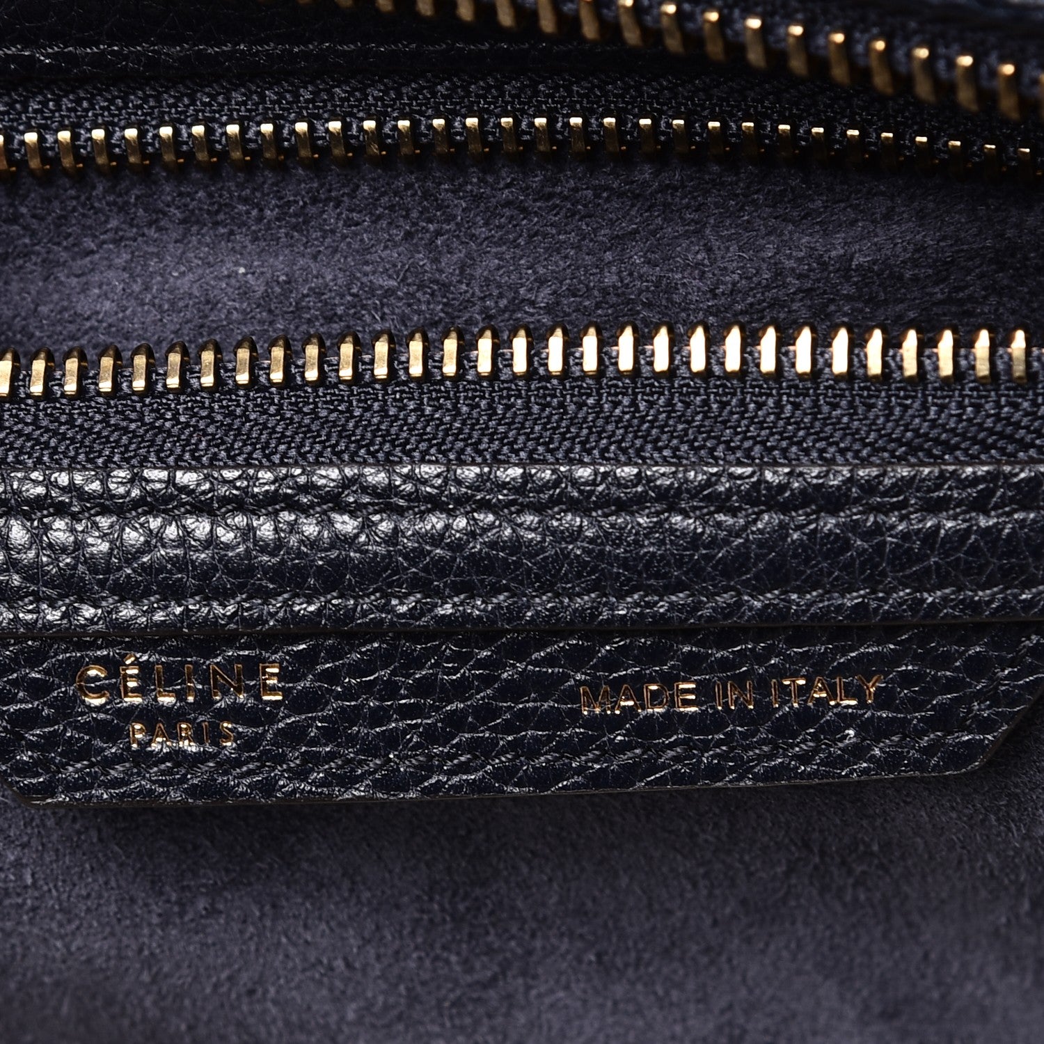 Celine Drummed Calfskin Micro Luggage Midnight 6 of 10