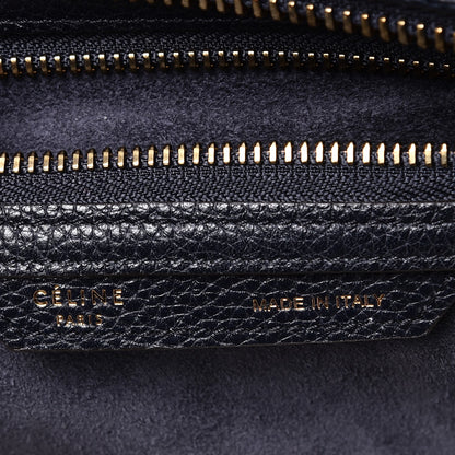 Celine Drummed Calfskin Micro Luggage Midnight 6 of 10