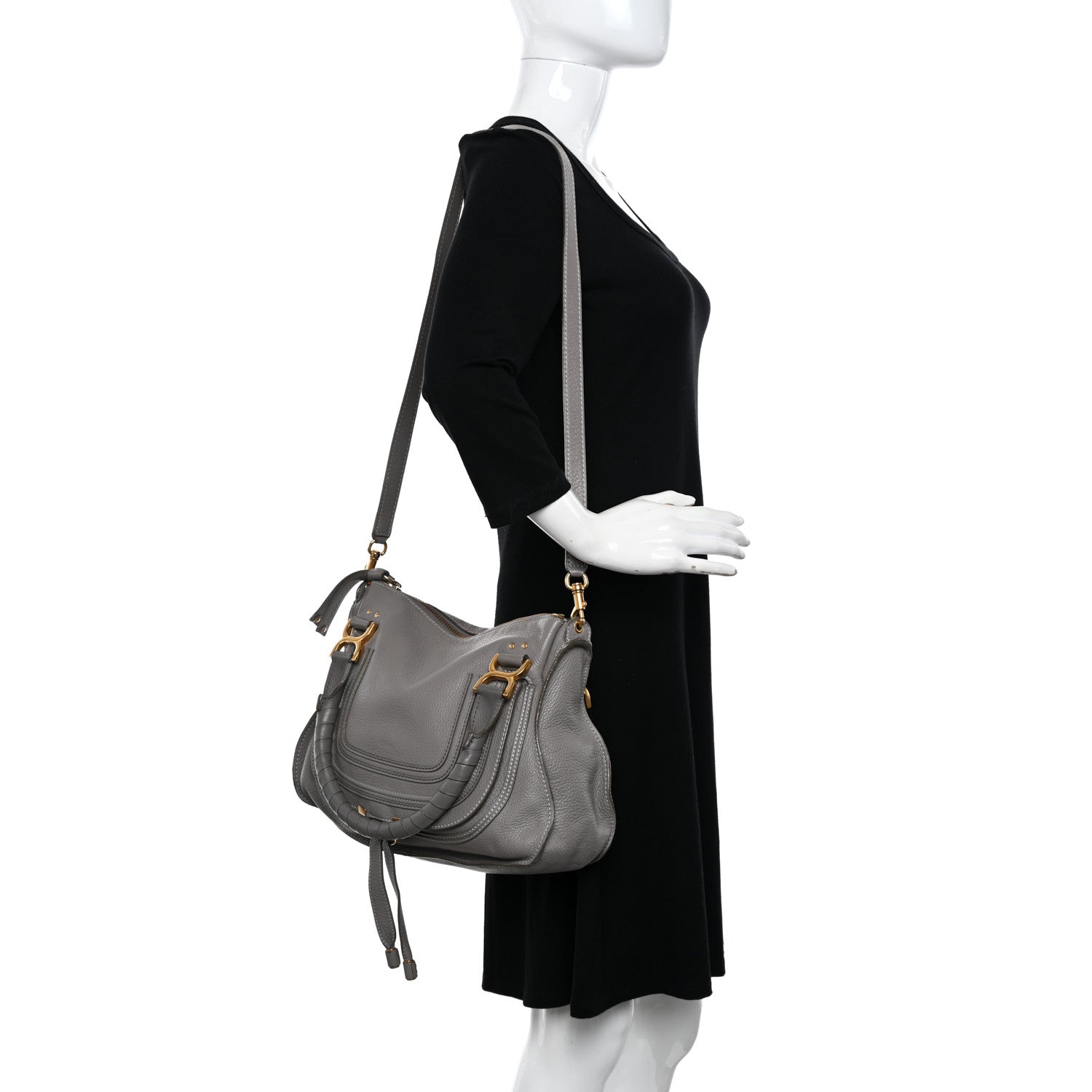 Chloe Calfskin Medium Marcie Satchel Cashmere Grey 2 of 18