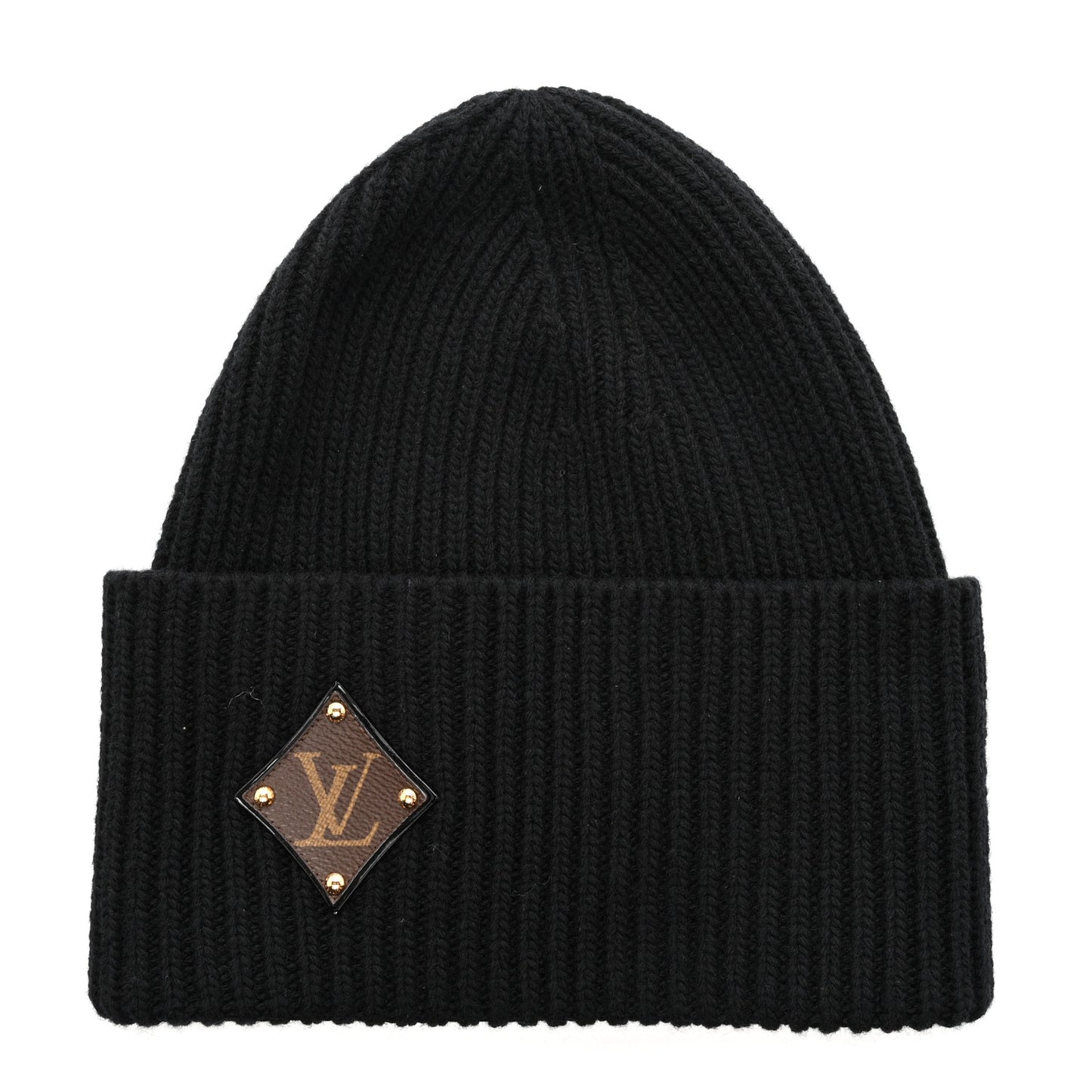 Wool LV initials Monogram Beanie Hat Black