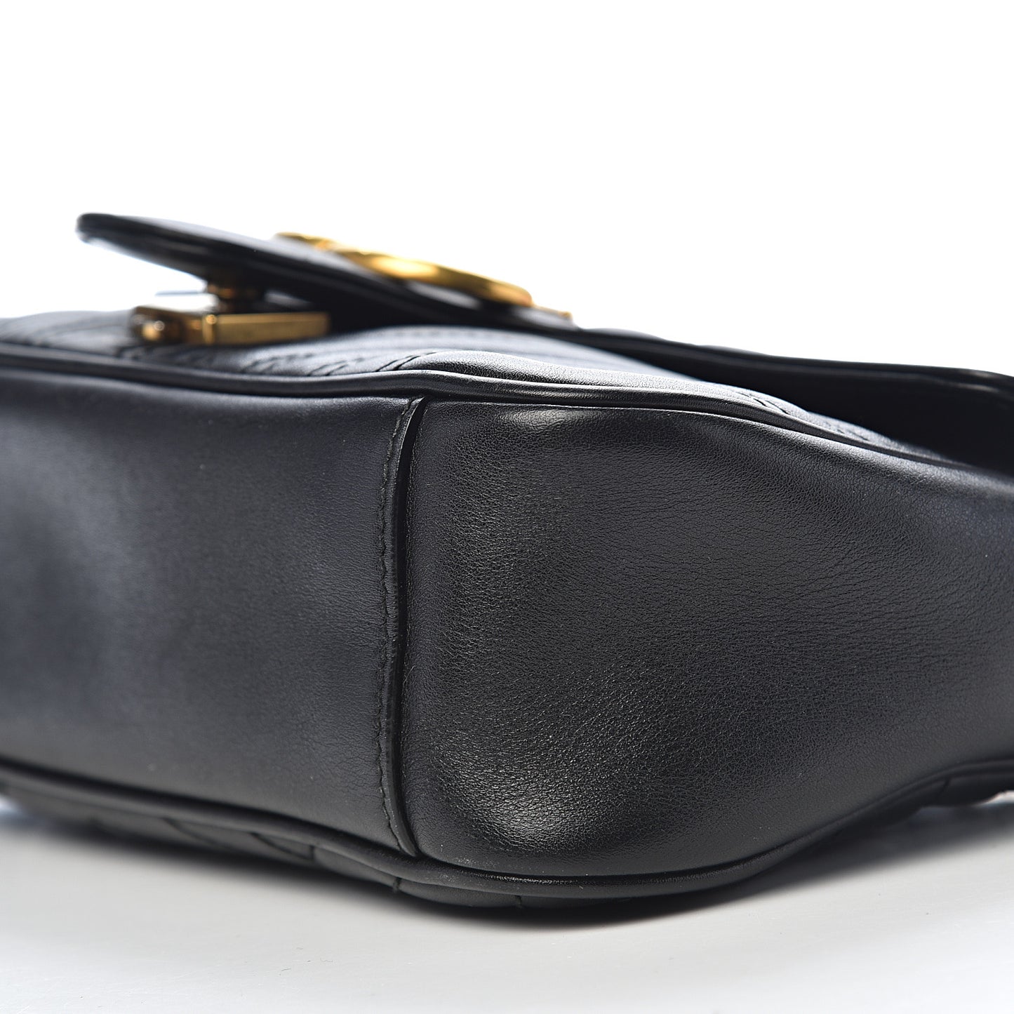 Calfskin Matelasse Small GG Marmont Shoulder Bag Black