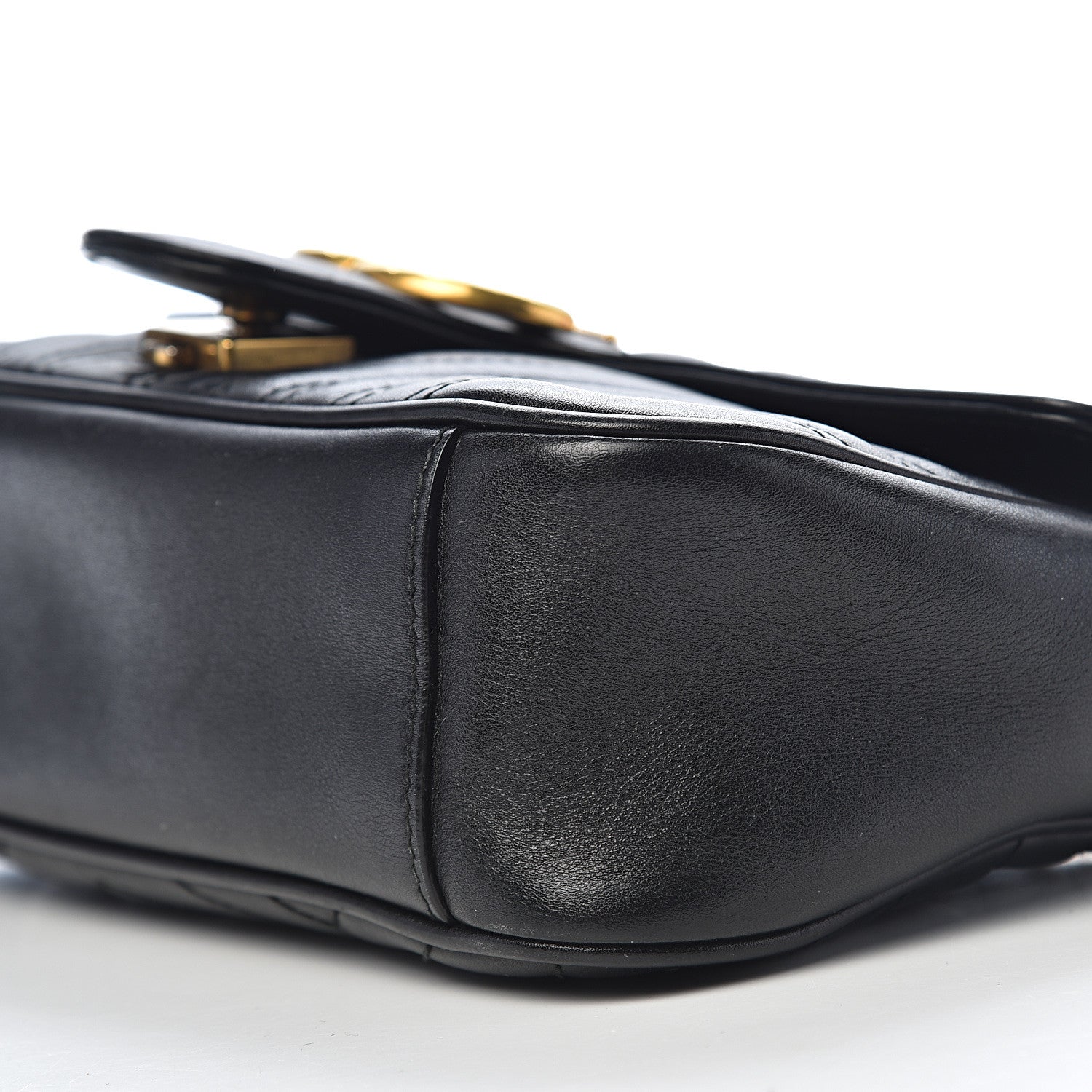 Gucci Calfskin Matelasse Small GG Marmont Shoulder Bag Black 11 of 12