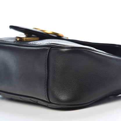 Gucci Calfskin Matelasse Small GG Marmont Shoulder Bag Black 11 of 12