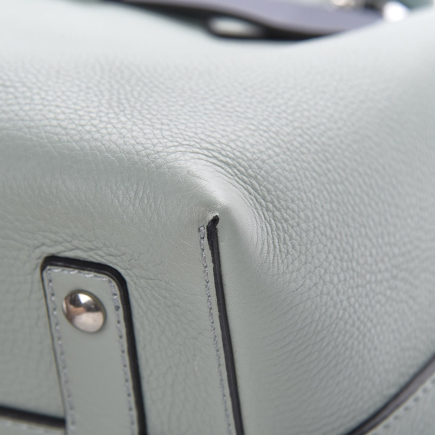 Soft Grain Calfskin Small Belt Bag Grey Blue