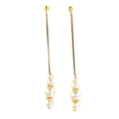 David Yurman Sterling Silver 18K Yellow Gold Pearl Drop Earrings 1 of 7