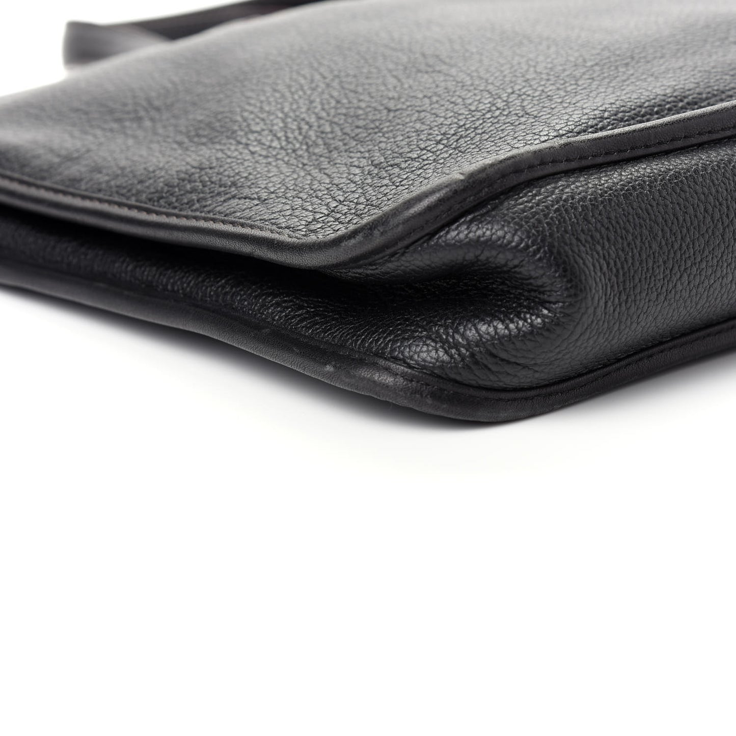 Grained Calfskin Briefcase Black