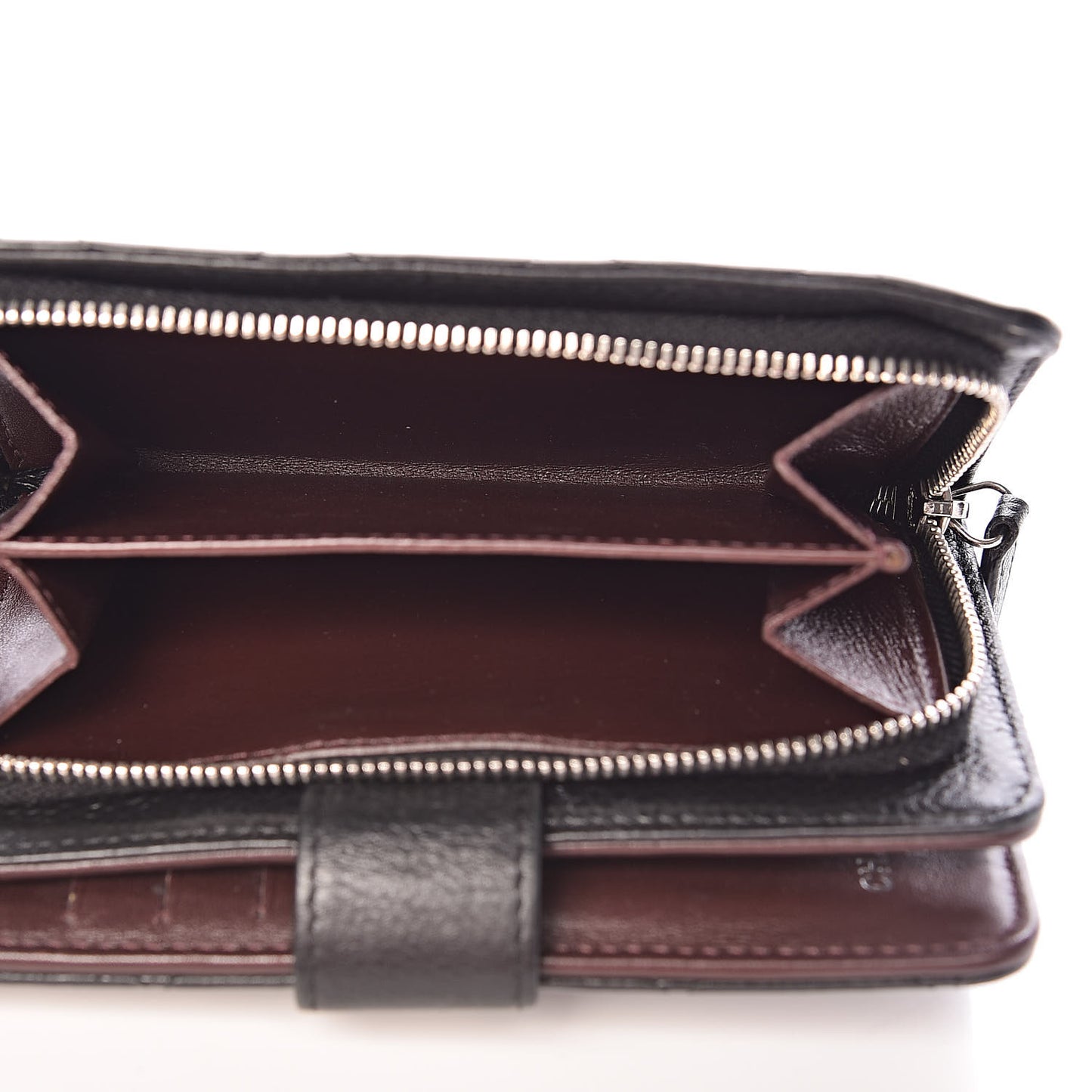 Caviar Quilted Zipped Pocket Wallet Black