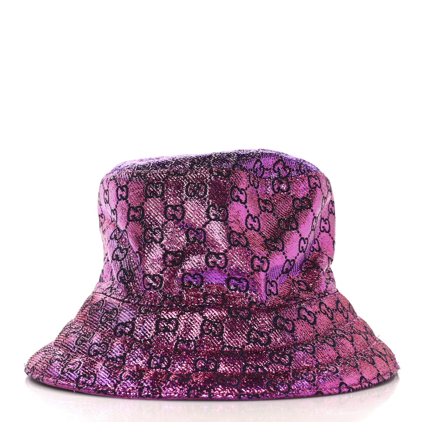 Canvas Lame GG Monogram Reversible Bucket Hat S Fuxia Pink